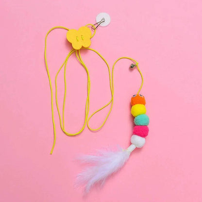 Jouets pour animaux de compagnie, bâton amusant pour chaton, corde élastique auto-salut, forme de libellule, cloche à plumes, bâton de taquin suspendu, balançoire, milliers - Animaleriex