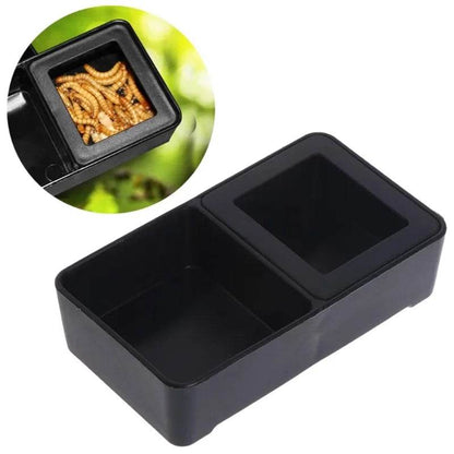 Bol d'alimentation en plastique pour reptiles, Double grille Anti-fuite, bassin d'alimentation en eau, araignée, lézard, insectes, tortue, fournitures d'élevage - Animaleriex