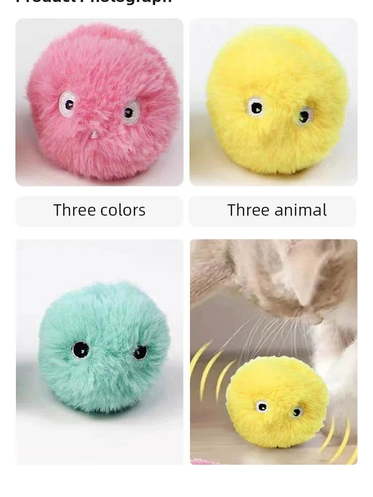 Jouets intelligents en peluche pour chat, jouet électrique d'entraînement à l'herbe à chat, chaton tactile, produit pour animaux de compagnie, balle à couinement - Animaleriex