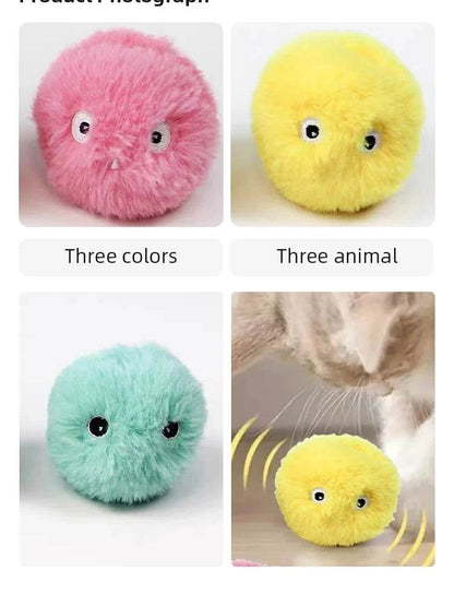 Jouets intelligents en peluche pour chat, jouet électrique d'entraînement à l'herbe à chat, chaton tactile, produit pour animaux de compagnie, balle à couinement - Animaleriex