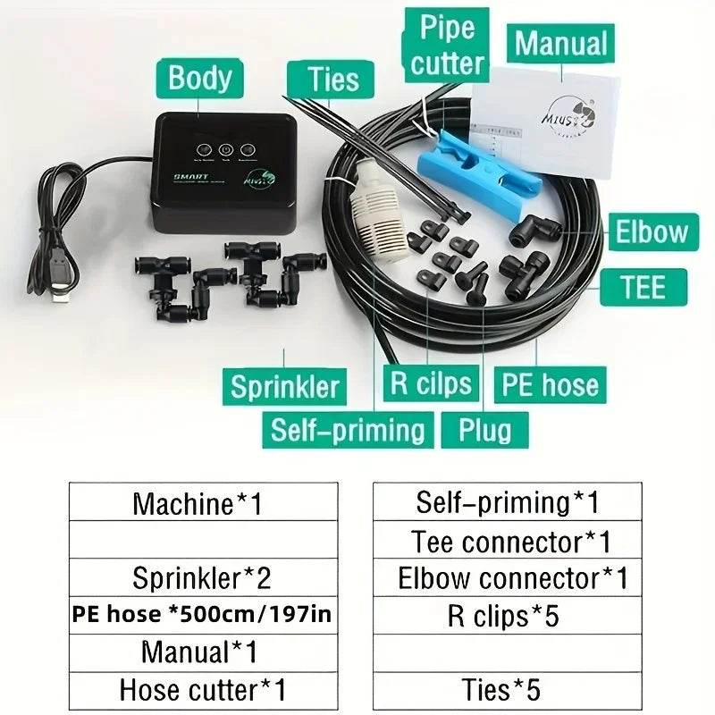 Système de pulvérisation Intelligent, Kit de système de pulvérisation de brouillard pour forêt tropicale, brumisateur de reptiles, humidificateur de Terrariums, minuterie électronique - Animaleriex