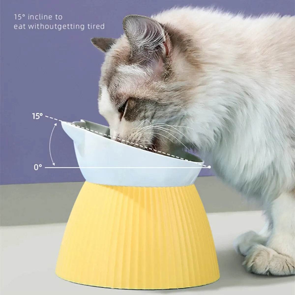 Bols surélevés pour chat avec support surélevé, 15 supports de protection du cou inclinés, bol distributeur d'eau et de nourriture pour animaux de compagnie, pour chats ou petits chiens, 1 pièce - Animaleriex