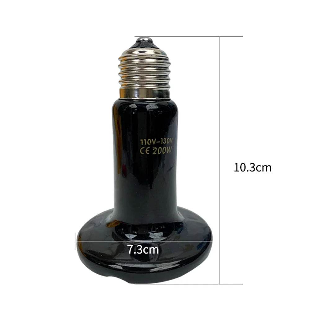 Lampe chauffante en céramique pour animaux de compagnie, à infrarouge lointain, 25W, 50W, 75W, 100W, 150W, 200W, 110V, 220V, pour reptiles, tortues, couveuse, émetteur de chaleur - Animaleriex