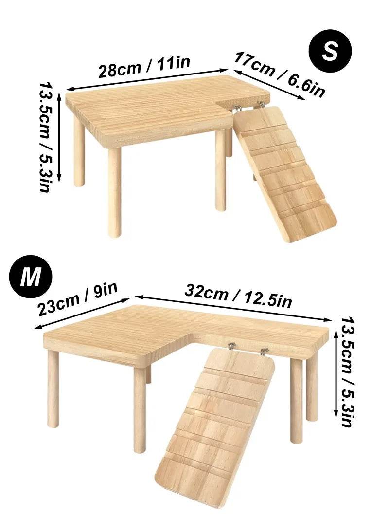 Hamster échelle en bois plate-forme planche à sauter aire de jeux Hamster escalade jouet petits animaux escaliers jouet Hamster souris Cage accessoires - Animaleriex