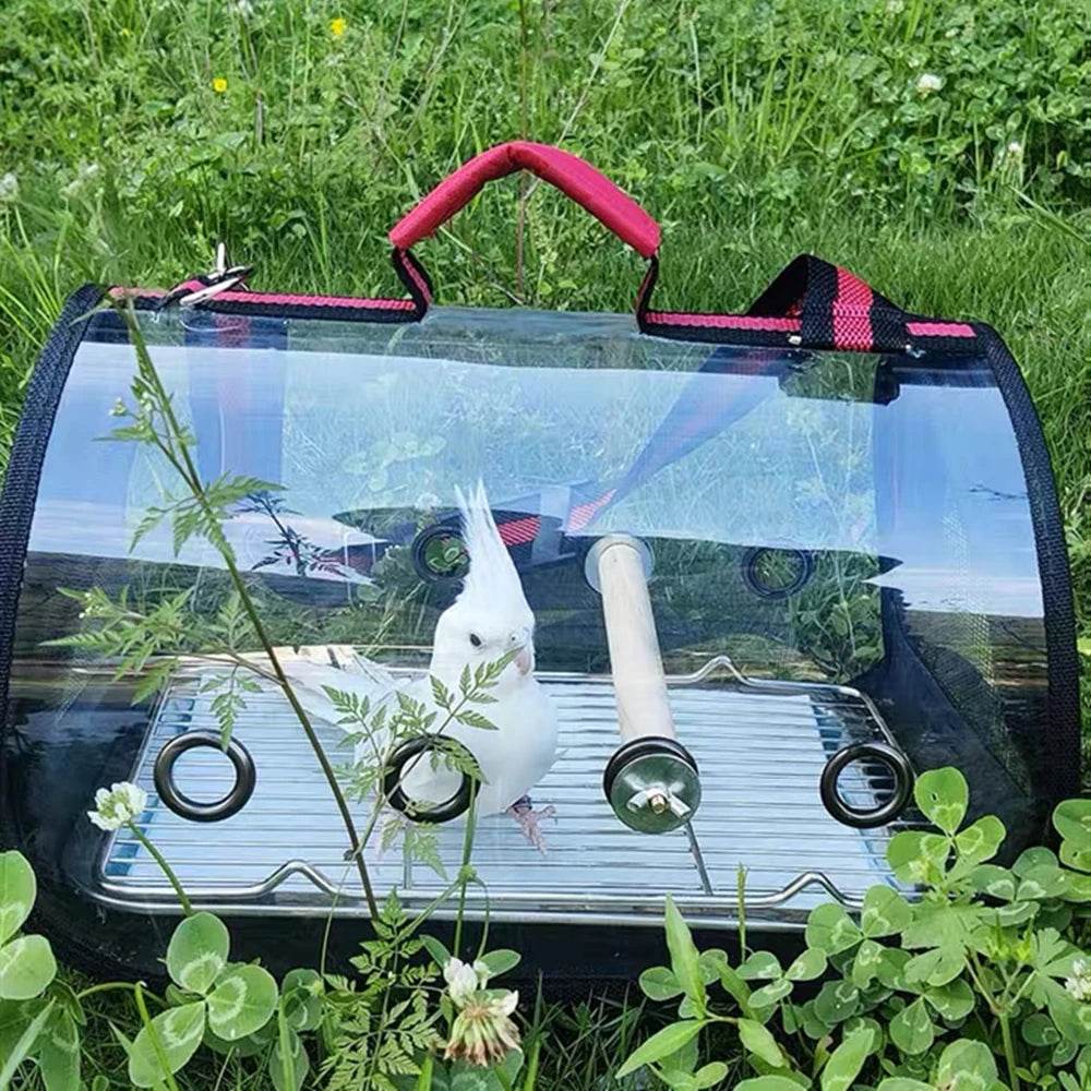 Cage de Transport pour oiseaux, transporteur de voyage avec perche, espace respirant, sac à dos de sortie pour perroquet, sac multifonctionnel pour oiseaux en plein air - Animaleriex