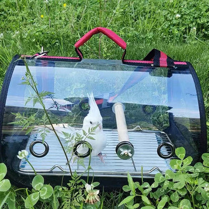 Cage de Transport pour oiseaux, transporteur de voyage avec perche, espace respirant, sac à dos de sortie pour perroquet, sac multifonctionnel pour oiseaux en plein air - Animaleriex