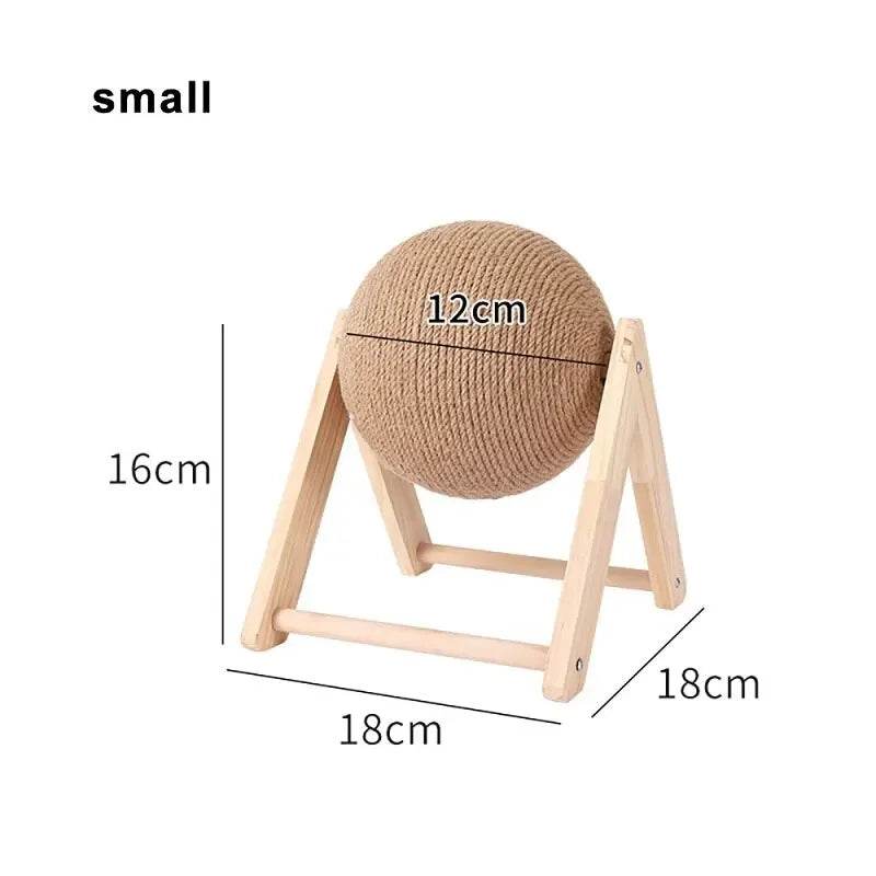 Cratchers pour chats, jouets en boule de Sisal et de bois, Triangle Stable pour chats, objets d'intérieur robustes, grattage frais sur support, rotation - Animaleriex
