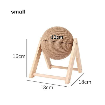 Cratchers pour chats, jouets en boule de Sisal et de bois, Triangle Stable pour chats, objets d'intérieur robustes, grattage frais sur support, rotation - Animaleriex
