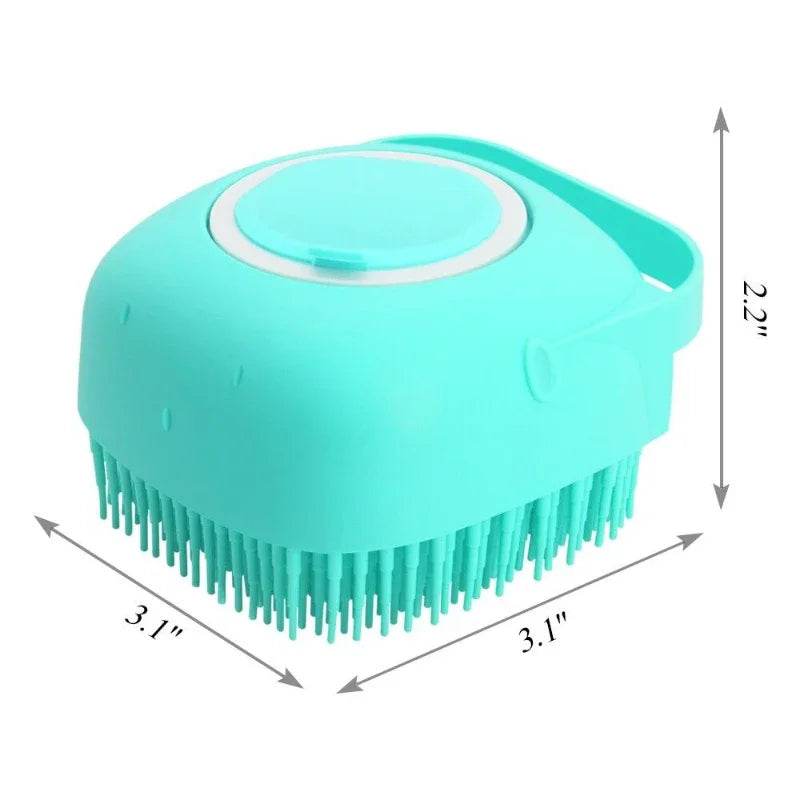 Brosse à shampoing pour chien, 2.7oz, 80ml, peigne de Massage pour chat, épurateur de toilettage pour le bain, cheveux courts, caoutchouc de Silicone souple - Animaleriex