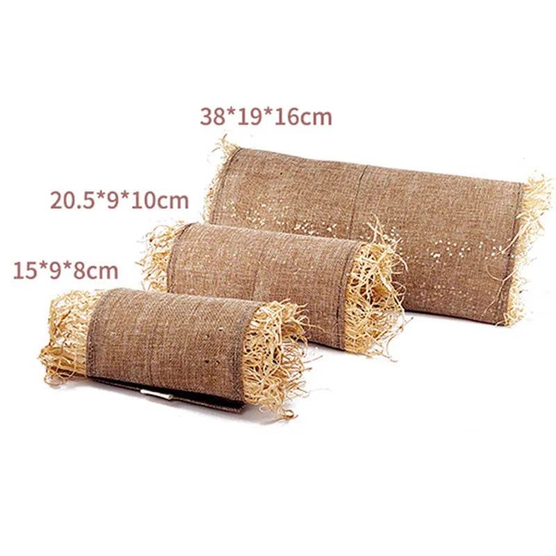 Cages à lapin tissées pliables pour animaux de compagnie, Hamster, cochon d'inde, lapin, herbe, jouet à mâcher, tapis, nid de lit de maison pour petits animaux, accessoires pour lapins - Animaleriex
