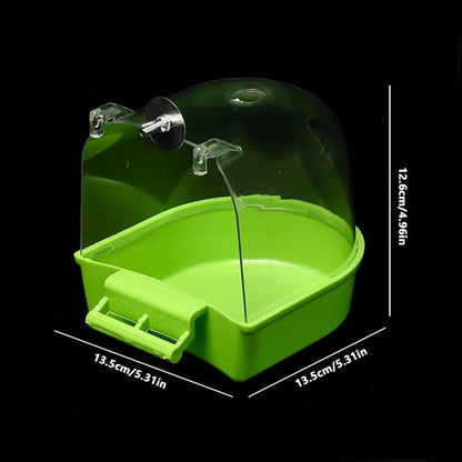 Bain d'oiseaux suspendu transparent pour Cage à perruches, accessoires pour perroquets, baignoire, douche, Cage pour canari, perruche, calopsitte - Animaleriex