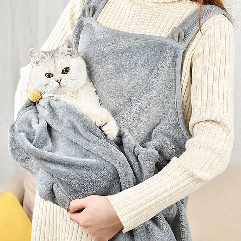 Sac de couchage de voyage pour animaux de compagnie, pochette de Transport pour chat, chien, chiot, sac à bandoulière en peluche pour l'extérieur, sac de Transport confortable pour chats, tablier - Animaleriex