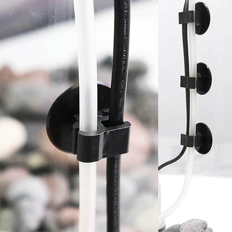 Pince à ventouse pour Aquarium, 5 pièces, Tube à oxygène, pompe, cordon d'alimentation, boucle de fil, finition, ventouses, accessoires d'aquarium - Animaleriex