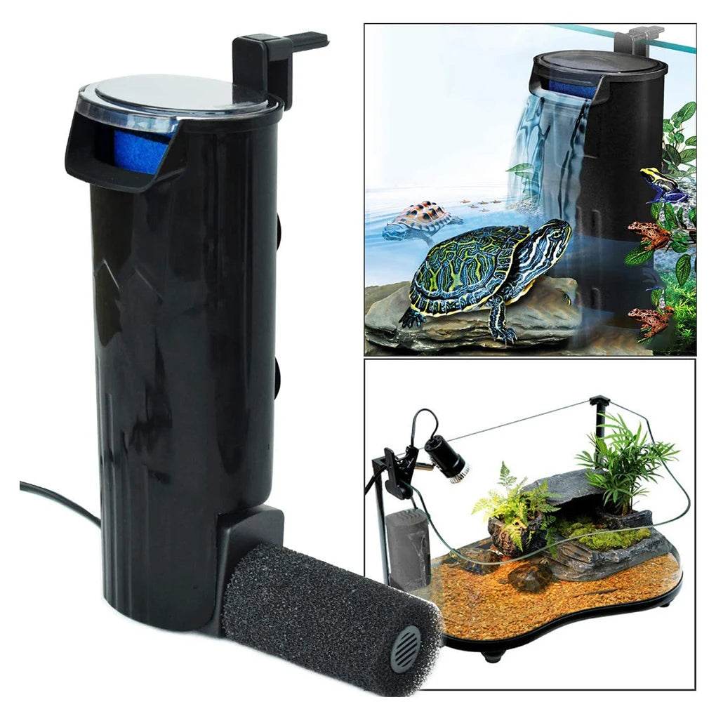 Filtre d'aquarium 5W, faible niveau d'eau, filtre pour Reptile, cascade suspendue, nettoyage en plastique, pompe à eau, Circulation d'eau, tortue - Animaleriex