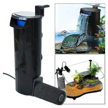 Filtre d'aquarium 5W, faible niveau d'eau, filtre pour Reptile, cascade suspendue, nettoyage en plastique, pompe à eau, Circulation d'eau, tortue - Animaleriex