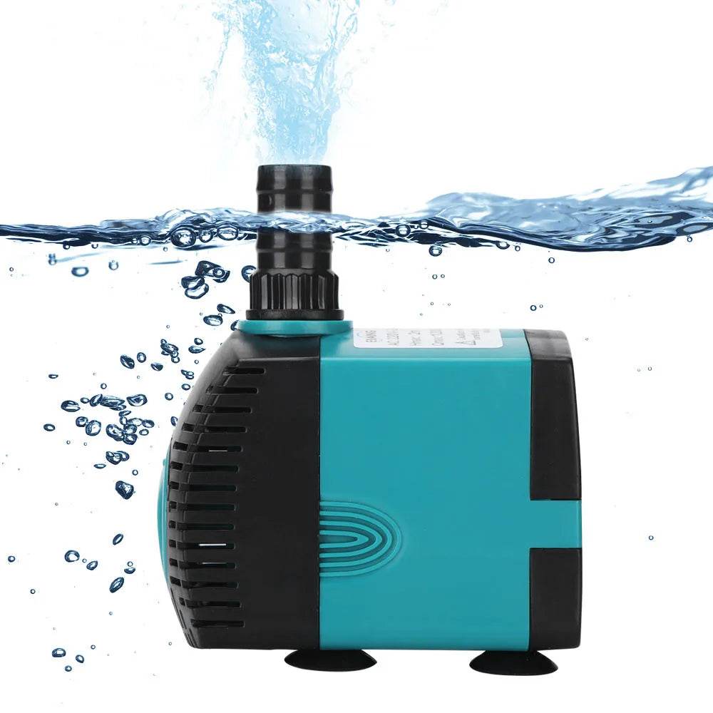 Pompe de fontaine d'eau Submersible Ultra silencieuse 3-60W, filtre pour étang à poissons, pompe à eau d'aquarium, fontaine de réservoir EU US 220V-240V - Animaleriex