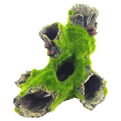 Résine de décoration de tronc d'arbre d'aquarium, décoration d'aquarium pour cacher les crevettes et les poissons, paysage de roche, grotte de cachette - Animaleriex