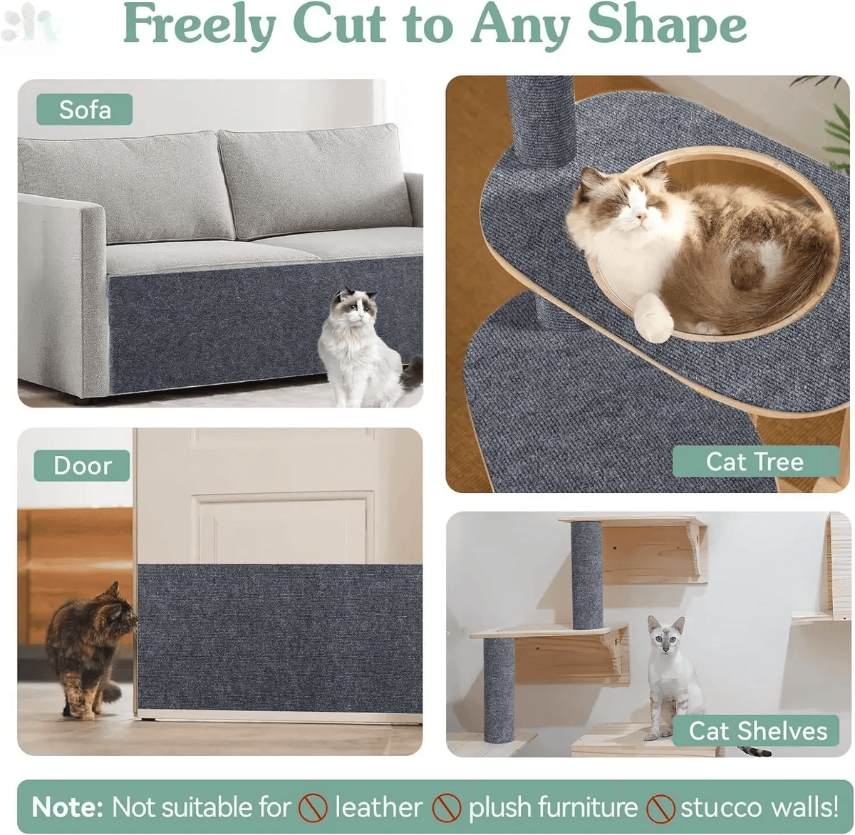 Tapis à gratter auto-adhésif pour chat, tapis à découper, poste à gratter pour chat, Protection anti-rayures pour meubles de canapé - Animaleriex