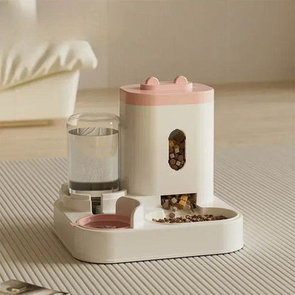 Mangeoire automatique chat chien bol de nourriture avec fontaine d'eau animal de compagnie grande capacité support surélevé bol pour chat abreuvoir accessoires - Animaleriex