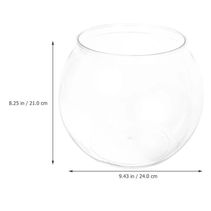 Bol à poisson rond transparent en plastique, Pot de réservoir pour Aquarium, Pot pour la neige, salon, table, Aquarium écologique - Animaleriex