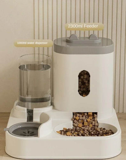 Mangeoire automatique chat chien bol de nourriture avec fontaine d'eau animal de compagnie grande capacité support surélevé bol pour chat abreuvoir accessoires - Animaleriex