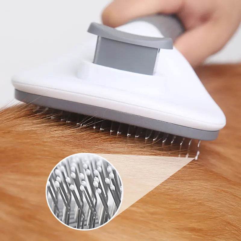 Brosse à poils d'animaux, peigne pour chat/chien, soins de toilettage, aiguille de nettoyage, peigne en acier inoxydable, cheveux longs, accessoires pour animaux de compagnie, chiens et chats - Animaleriex