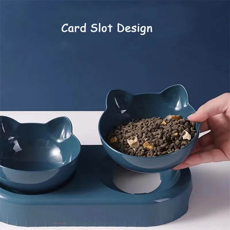 Bols Triple pour chats et chiens, mangeoire pour animaux de compagnie, Double bols 2 en 1 avec bouteille à boire automatique, conception inclinée et rotative pour chats et chiens - Animaleriex