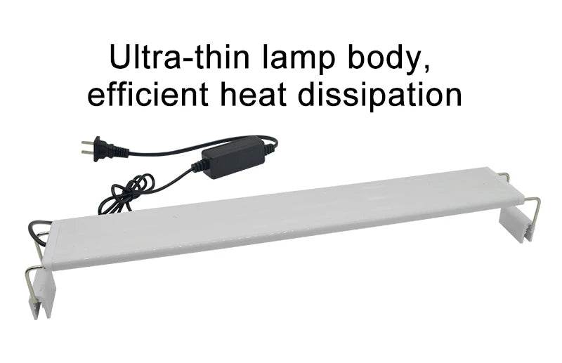 Lumière LED pour Aquarium Super mince Aquarium plante aquatique grandir éclairage étanche lumineux pince lampe bleu LED 18-72 cm pour plantes 220 v - Animaleriex