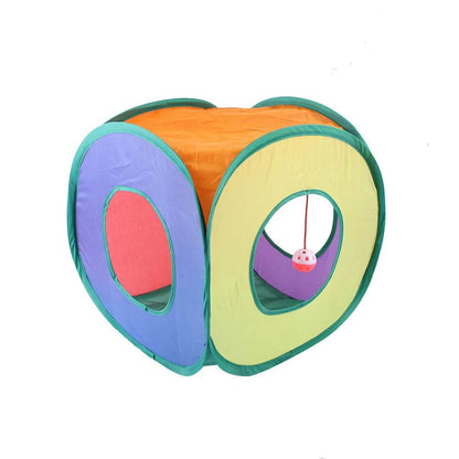 Tunnel pour chat, fournitures pour animaux de compagnie, Tunnel de jeu S T Pass pliable, jouet pour chat, baril de forage respirant pour papier fort d'intérieur - Animaleriex