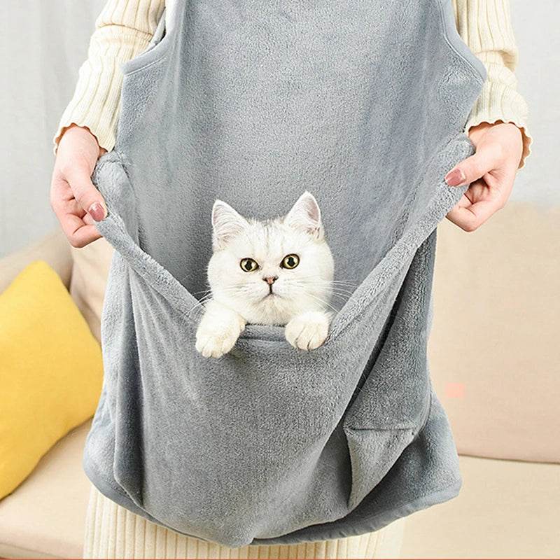 Sac de couchage de voyage pour animaux de compagnie, pochette de Transport pour chat, chien, chiot, sac à bandoulière en peluche pour l'extérieur, sac de Transport confortable pour chats, tablier - Animaleriex