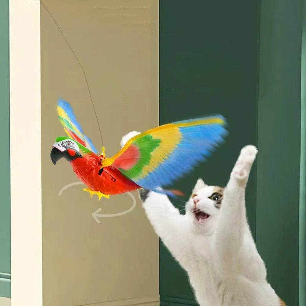 Jouet électrique pour animaux de compagnie, Simulation de faux aigle, Rotation électronique, oiseau suspendu, interactif, taquin, chat, chien, modèle silencieux - Animaleriex