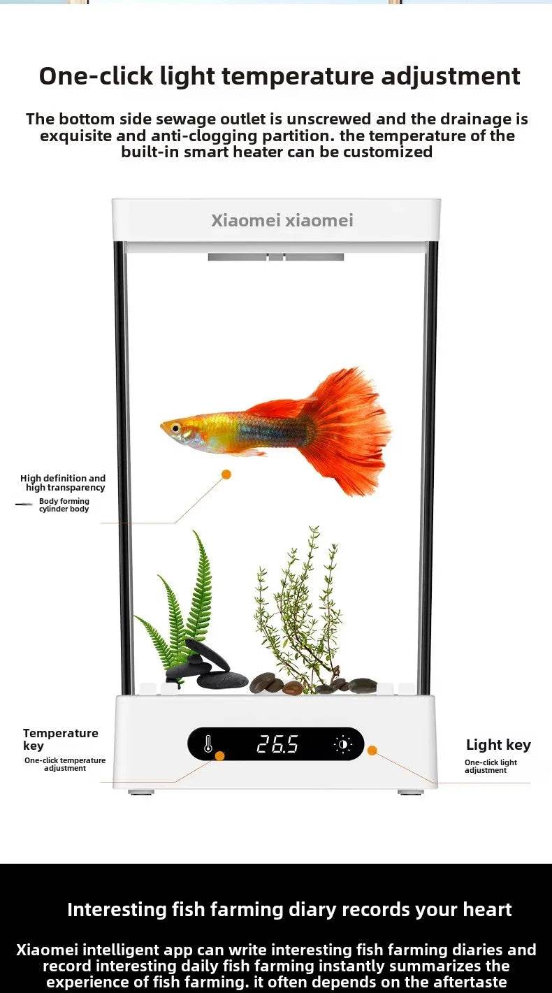 Smart betta dédié aquarium bureau mini petit écologique auto-circulation bureau aquarium aquarium aquarium - Animaleriex