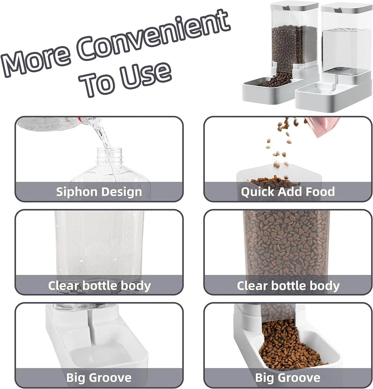 Mangeoire pour chien Distributeur d'eau pour chat Mangeoire automatique pour chat et distributeur d'eau pour chat Mangeoire pour chat par gravité Distributeur de stockage de nourriture Conteneur - Animaleriex