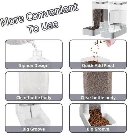 Mangeoire pour chien Distributeur d'eau pour chat Mangeoire automatique pour chat et distributeur d'eau pour chat Mangeoire pour chat par gravité Distributeur de stockage de nourriture Conteneur - Animaleriex