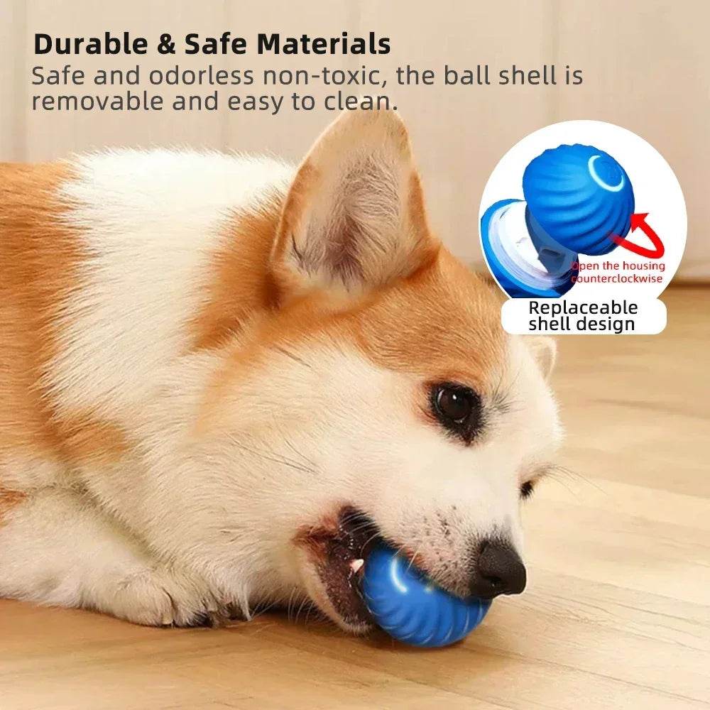 Balle électronique Interactive pour animaux de compagnie, jouet interactif pour chien, intelligent, mobile, saut par gravité, produits pour animaux de compagnie, Rechargeable - Animaleriex