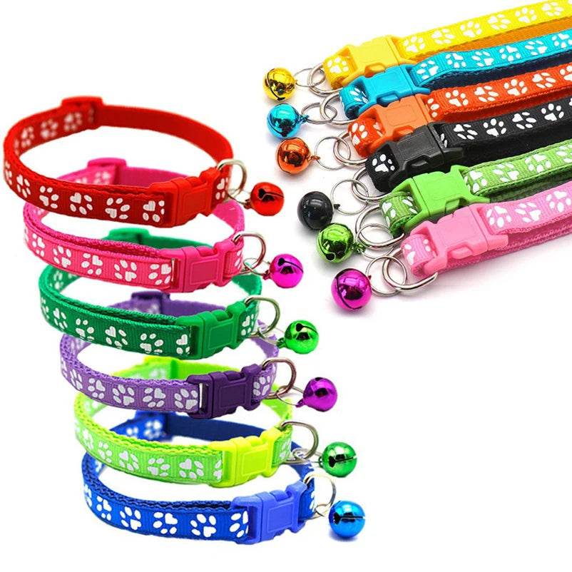 Collier pour animaux de compagnie à la mode, motif coloré, cloche mignonne, colliers réglables pour chats chaton, anneau DIY, accessoires pour animaux de compagnie - Animaleriex