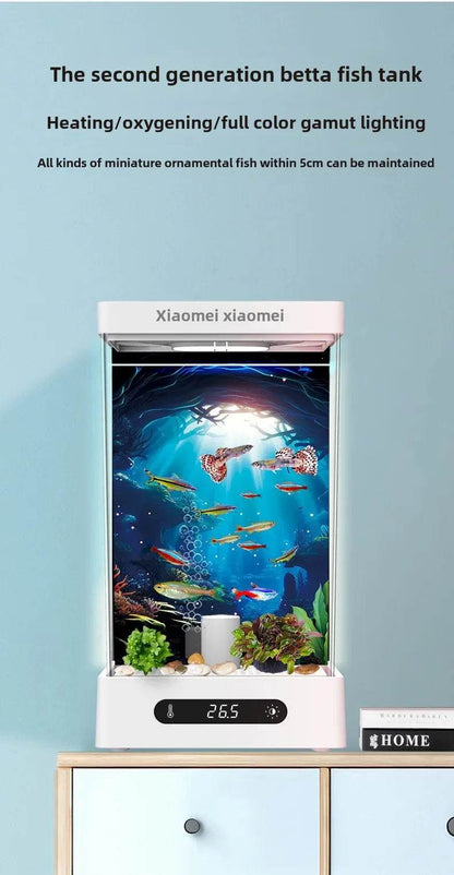 Smart betta dédié aquarium bureau mini petit écologique auto-circulation bureau aquarium aquarium aquarium - Animaleriex