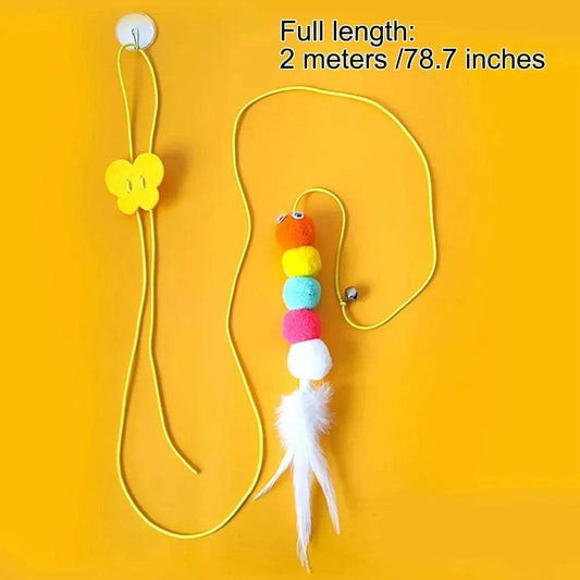 Jouets pour animaux de compagnie, bâton amusant pour chaton, corde élastique auto-salut, forme de libellule, cloche à plumes, bâton de taquin suspendu, balançoire, milliers - Animaleriex