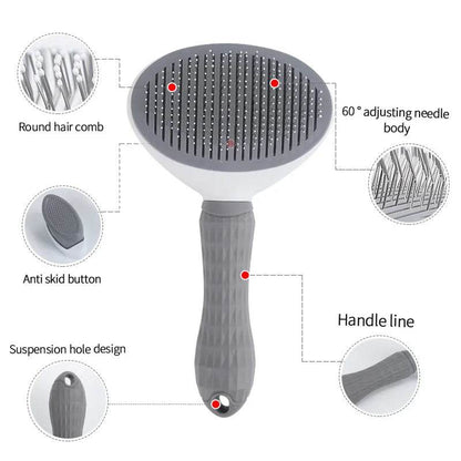 Brosse à poils d'animaux, peigne pour chat/chien, soins de toilettage, aiguille de nettoyage, peigne en acier inoxydable, cheveux longs, accessoires pour animaux de compagnie, chiens et chats - Animaleriex