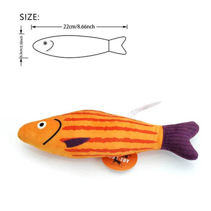 Jouet de Simulation 3D poisson herbe-aux-chats, jouet interactif en peluche pour chaton, morsure à mâcher, oreiller, fournitures pour animaux de compagnie - Animaleriex
