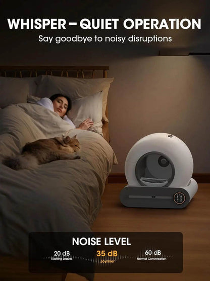 Tonepie 65L bac à litière intelligent automatique pour chat autonettoyant bac à litière pour chat entièrement fermé bac à litière pour toilettes pour animaux de compagnie versions anglaises - Animaleriex