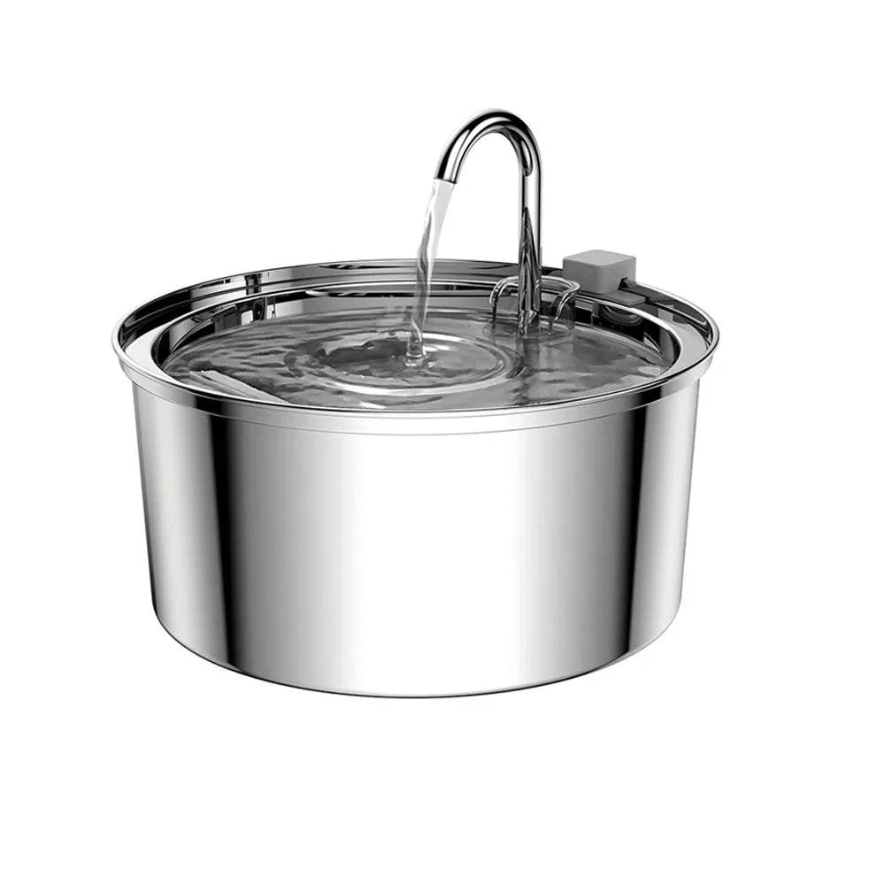 Distributeur d'eau pour animaux de compagnie en acier inoxydable, fontaine d'eau automatique pour chat, USB, électrique muet pour chat et chien, fontaine filtrante, bol à boire intelligent - Animaleriex