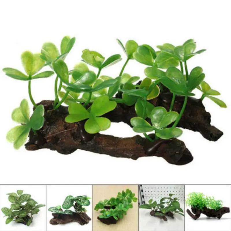 Tronc d'arbre de tortue artificiel en plastique, bois flotté, Aquarium, réservoir de poissons, cylindre de Reptile, fabrication de racines, plante, décoration en bois, ornement - Animaleriex