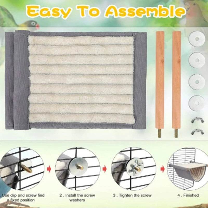 Hamac suspendu pour animaux de compagnie, lit nid chaud, maison pour perroquets, Cage à oiseaux amovible et lavable, perchoir pour Hamster Lovebird - Animaleriex