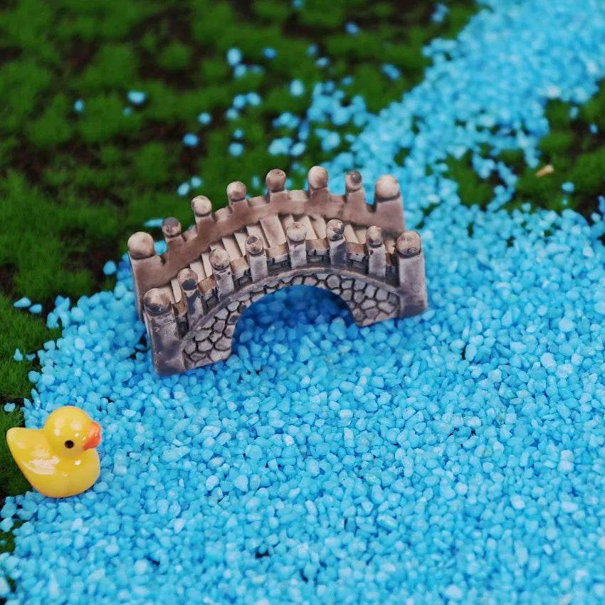 Accessoires de jardin féerique, puits d'eau de source miniatures, pont de bateau, ornement de Statue, Figurines de paysage, décor artisanal de jardin de maison - Animaleriex