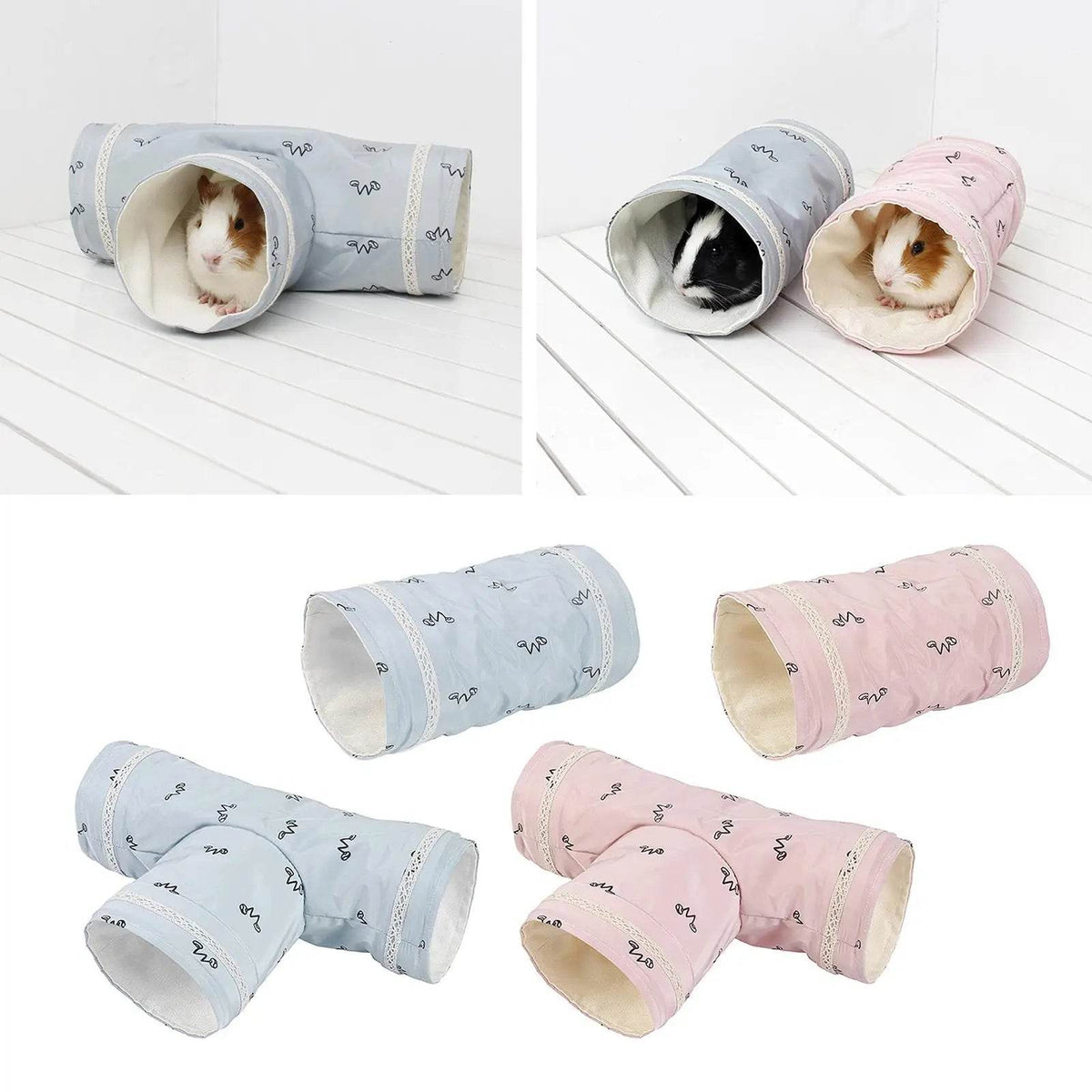Tube Tunnel pour cochon d'inde, Chinchilla, hérissons, Rats hollandais, Hamsters, Cage, accessoires, Dragon barbu, petit Animal, jouet de lit pour animaux de compagnie - Animaleriex