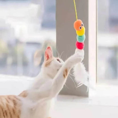Jouets pour animaux de compagnie, bâton amusant pour chaton, corde élastique auto-salut, forme de libellule, cloche à plumes, bâton de taquin suspendu, balançoire, milliers - Animaleriex