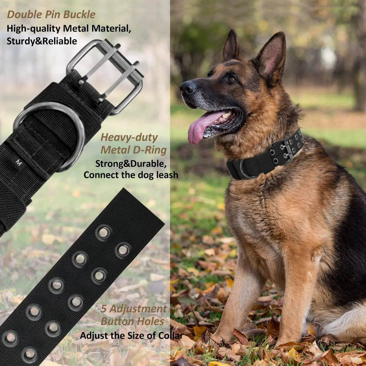 Harnais tactique pour chien, gilet d'entraînement pour animaux de compagnie, harnais militaire pour chien, collier de laisse pour petits, moyens et grands chiens, marche et chasse - Animaleriex