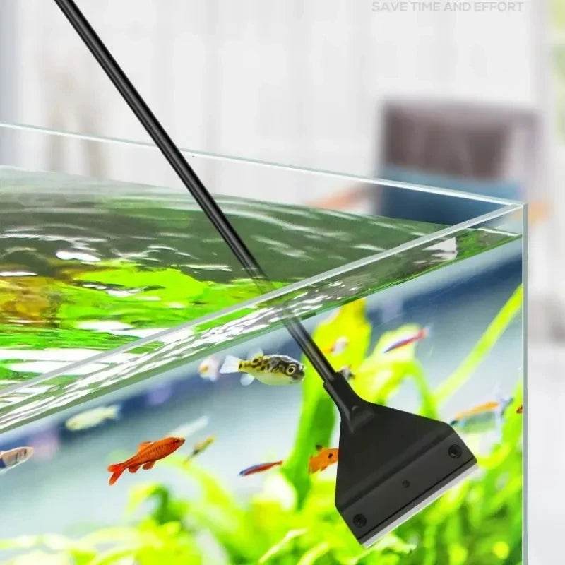 Outils de nettoyage d'aquarium, élimination des algues de sable plat, grattoir à algues en verre à double usage, outils de nettoyage ménagers, accessoires d'aquarium - Animaleriex