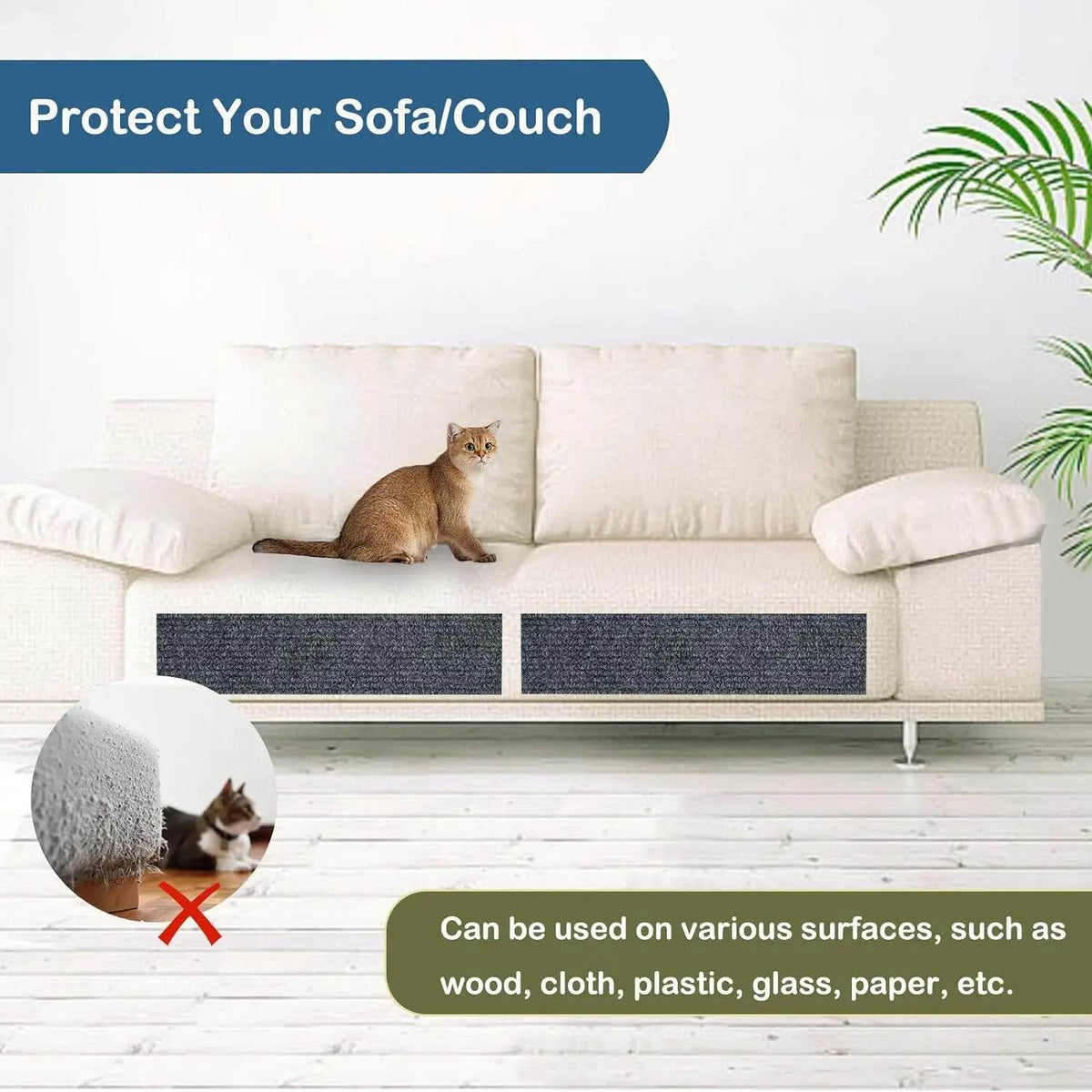 Mur autocollant anti-rayures pour chats, canapé, bricolage, Protection contre les rayures, pattes aiguisées, tapis à découper, planche à gratter pour chats - Animaleriex